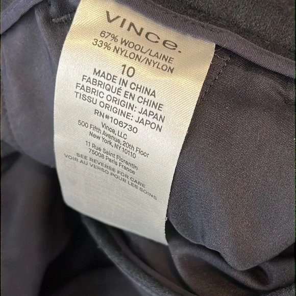 NEW Vince 67% wool Mid Rise Cozy Stitch Front Pant SZ 10. (97) - Picture 4 of 4